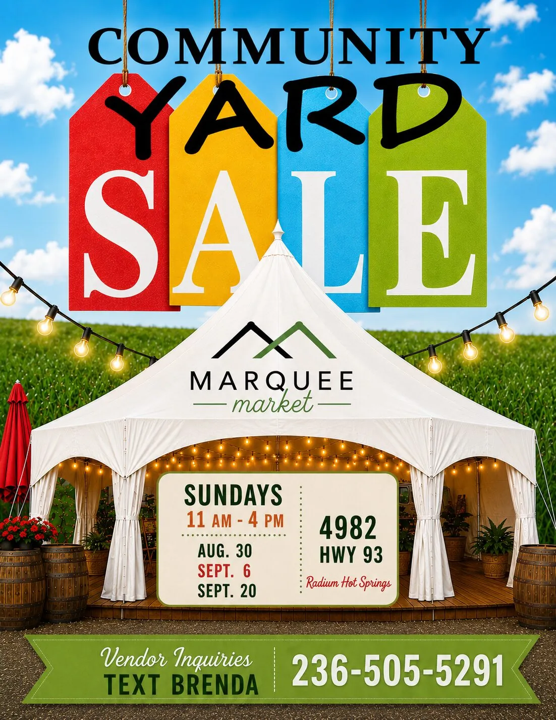 marquee yard sale